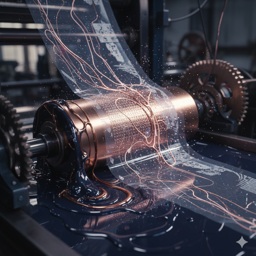 impresión abstracta huecograbado